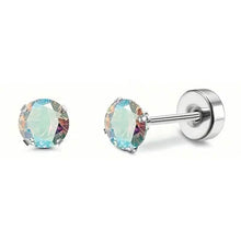 将图片加载到图库查看器,Women's Cubic Zirconia Surgical Stainless Steel Flat Back Earrings