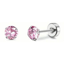 将图片加载到图库查看器,Women's Cubic Zirconia Surgical Stainless Steel Flat Back Earrings