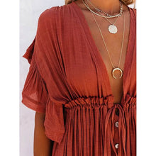 Load image into Gallery viewer, Women's Deep V Vacation Sexy Loose Dress