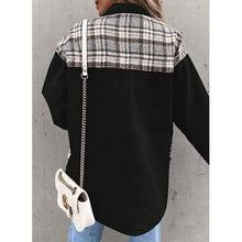 Load image into Gallery viewer, Women's Denim Jacket Long Sleeve Plaid Button Down Shirts Shacket
