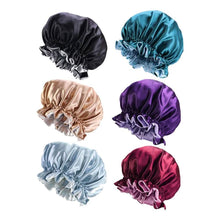 Load image into Gallery viewer, Women's Double Layer Reversible Silky Satin Headscarf Sleeping Bonnet Hat Headband