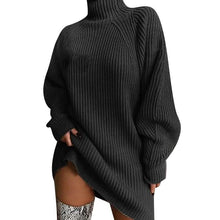 Load image into Gallery viewer, Women's Dress Sweater Dress Knitted Long Sleeve Loose Sweater Cardigans Turtleneck