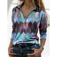 Load image into Gallery viewer, Women's Everyday V Neck Printed Long Sleeves
