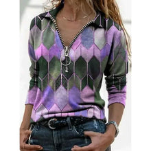 Load image into Gallery viewer, Women's Everyday V Neck Printed Long Sleeves