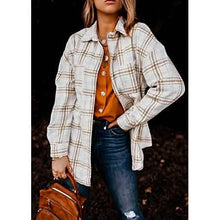 将图片加载到图库查看器,Women's Fall Clothes Plaid Jacket Long Sleeve