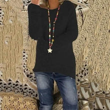 Load image into Gallery viewer, Women's Fashion Autumn and Winter Long Sleeve Knitted Sweaters Solid Color Warm Pullover Tops