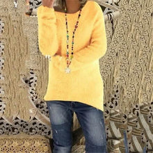 Load image into Gallery viewer, Women's Fashion Autumn and Winter Long Sleeve Knitted Sweaters Solid Color Warm Pullover Tops