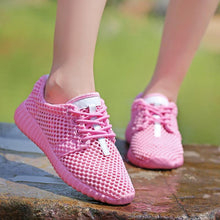 Load image into Gallery viewer, Womens Fashion Casual Sneakers Lightweight Comfortable Breathable Lace-up Mesh Couples Shoes Lightweight Casual Walking Shoes Breathable Mesh Fashion Sneakers