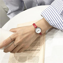 Load image into Gallery viewer, Womens Fashion White Small Watches Quartz Wristwatch Simple Leather Band Fashion Simple Ladies Quartz Watches Mini Ultra-Thin Analog Watches For Girls Students