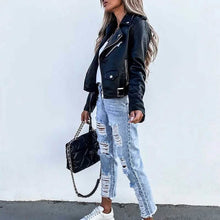 Load image into Gallery viewer, Women's Faux Modern Street Style Leather Jacket