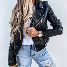 Load image into Gallery viewer, Women's Faux Modern Street Style Leather Jacket