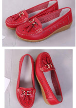 Load image into Gallery viewer, Womens Flats Summer Genuine Leather Shoes Low Heels Slip On Casual Flat Shoes Women's Espadrilles Casual Shoes Spring Comfortable Strong Design