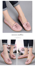 Load image into Gallery viewer, Womens Flats Summer Genuine Leather Shoes Low Heels Slip On Casual Flat Shoes Women's Espadrilles Casual Shoes Spring Comfortable Strong Design