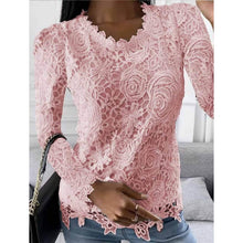 Load image into Gallery viewer, Women's Floral Lace Long Sleeve Blouse Shirt