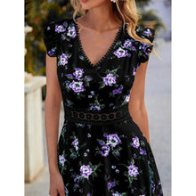 Load image into Gallery viewer, Women's Full Body Floral Print High Low Hem A-Line Dress