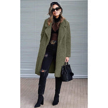 Load image into Gallery viewer, Women's Fuzzy Fleece Lapel Open Front Long Cardigan Coat