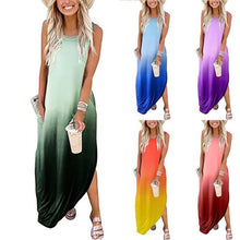 Load image into Gallery viewer, Women's Gradient Color Casual Loose Long Dress