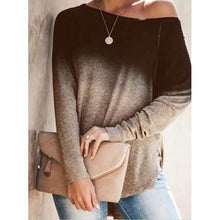 Load image into Gallery viewer, Womens Gradient Color O-neck Long Sleeves