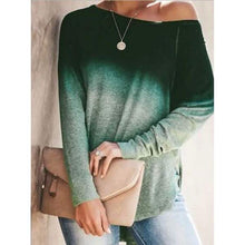 Load image into Gallery viewer, Womens Gradient Color O-neck Long Sleeves