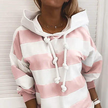 将图片加载到图库查看器,Women's Hoodie Pullover Striped Daily Basic Casual Hoodies