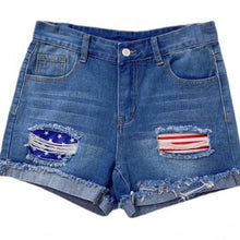 Load image into Gallery viewer, Women's Jeans Shorts Independence Day Denim