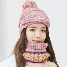将图片加载到图库查看器,Women's Knitted Hat Scarf Mask Set