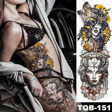 Load image into Gallery viewer, Womens Large Waterproof Temporary Sticker Tattoo Tiger Fox Luxury Design From Wonderland