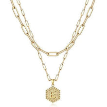 Load image into Gallery viewer, Women's Layered Initial Necklace Letter Pendant