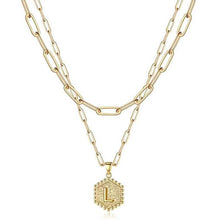 Load image into Gallery viewer, Women's Layered Initial Necklace Letter Pendant