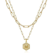 Load image into Gallery viewer, Women's Layered Initial Necklace Letter Pendant