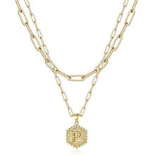 Load image into Gallery viewer, Women's Layered Initial Necklace Letter Pendant