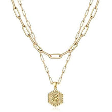 Load image into Gallery viewer, Women's Layered Initial Necklace Letter Pendant