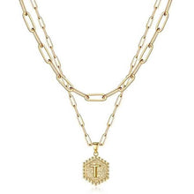 Load image into Gallery viewer, Women's Layered Initial Necklace Letter Pendant