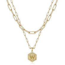 Load image into Gallery viewer, Women's Layered Initial Necklace Letter Pendant