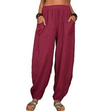 Load image into Gallery viewer, Women's Linen High Waist Wide Leg Pants