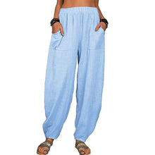 Load image into Gallery viewer, Women's Linen High Waist Wide Leg Pants