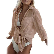 将图片加载到图库查看器,Women's Long Sleeve Beach Shirt Blouse