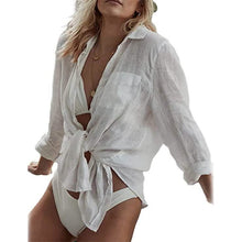 将图片加载到图库查看器,Women's Long Sleeve Beach Shirt Blouse