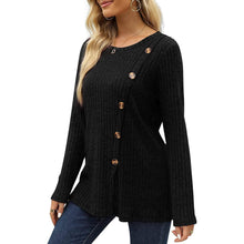 将图片加载到图库查看器,Women's Long Sleeve Crew Neck Tunic Tops Buttons Side