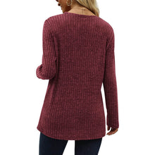 将图片加载到图库查看器,Women's Long Sleeve Crew Neck Tunic Tops Buttons Side