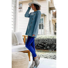 将图片加载到图库查看器,Women's Long Sleeve Crew Neck Tunic Tops Buttons Side