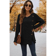 将图片加载到图库查看器,Women's Long Sleeve Crew Neck Tunic Tops Buttons Side