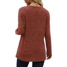 将图片加载到图库查看器,Women's Long Sleeve Crew Neck Tunic Tops Buttons Side