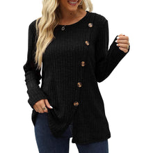将图片加载到图库查看器,Women's Long Sleeve Crew Neck Tunic Tops Buttons Side