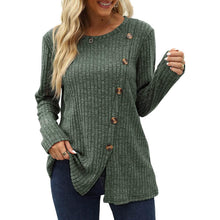 将图片加载到图库查看器,Women's Long Sleeve Crew Neck Tunic Tops Buttons Side