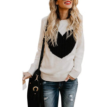 Load image into Gallery viewer, Women's Long Sleeve Crewneck Cute Heart Knitted Sweaters