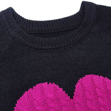 Load image into Gallery viewer, Women's Long Sleeve Crewneck Cute Heart Knitted Sweaters