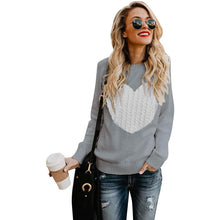 Load image into Gallery viewer, Women's Long Sleeve Crewneck Cute Heart Knitted Sweaters