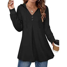 Load image into Gallery viewer, Women's Long Sleeve Hooded Tunic Tops