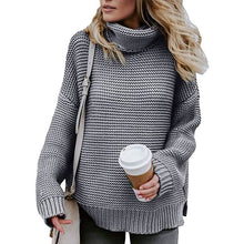 Load image into Gallery viewer, Women's Long Sleeve Knit Pullover Chunky Turtleneck Sweater Top
